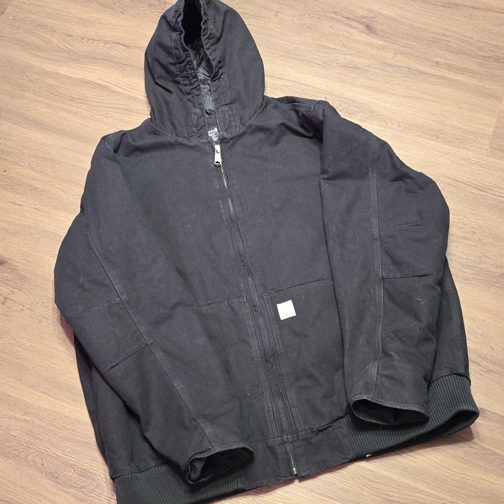 Carhartt Black Loose Fit Jacket 3XL in Excellent Conditioned.